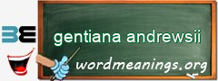 WordMeaning blackboard for gentiana andrewsii